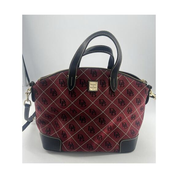 Dooney & Bourke Maxi Quilt Ruby Purse Handbag Shoulder Bag Red Black Satchel - Picture 1 of 13